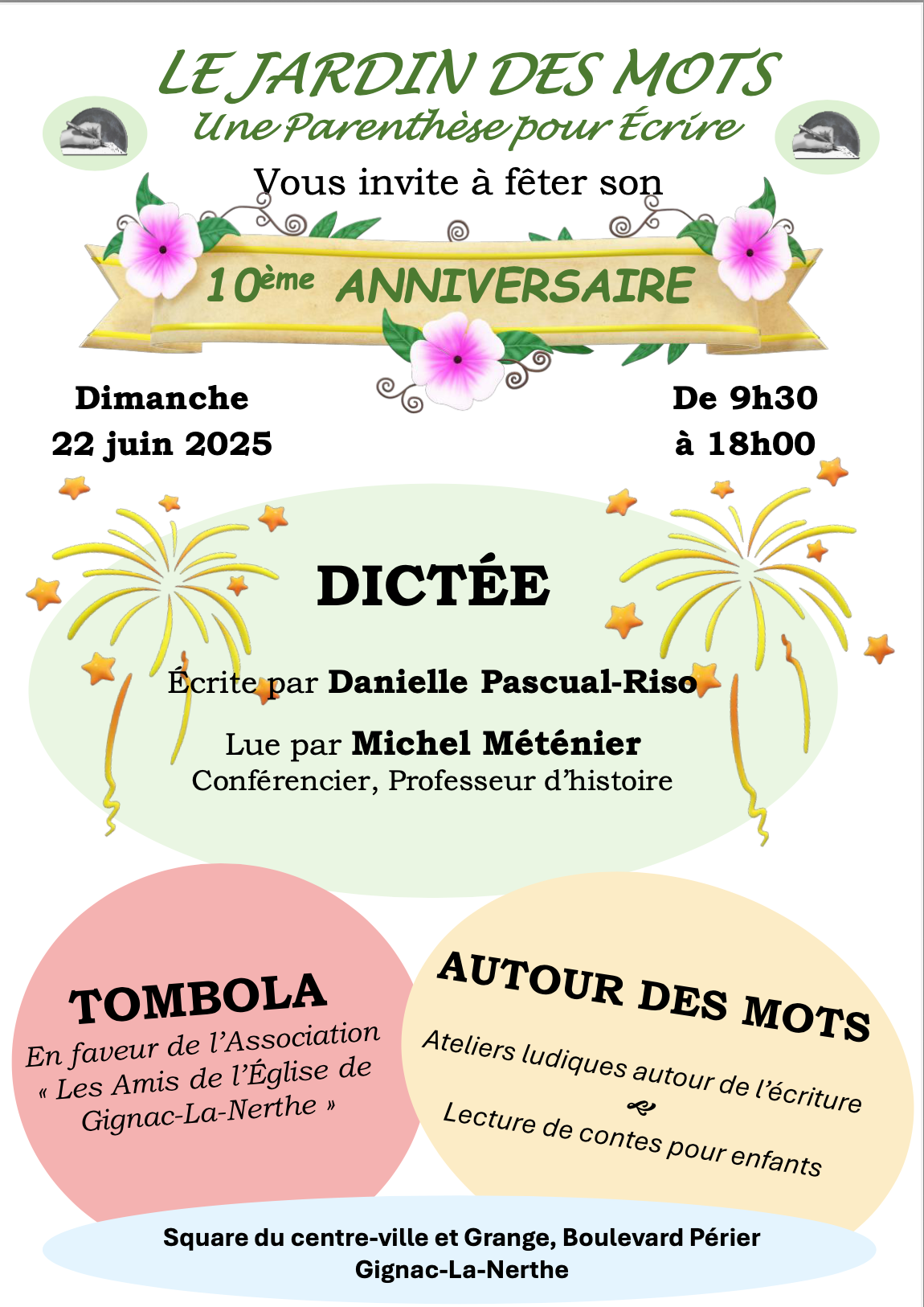 PORTES OUVERTES ET ANIVERSAIRE « LE JARDIN DES MOTS »